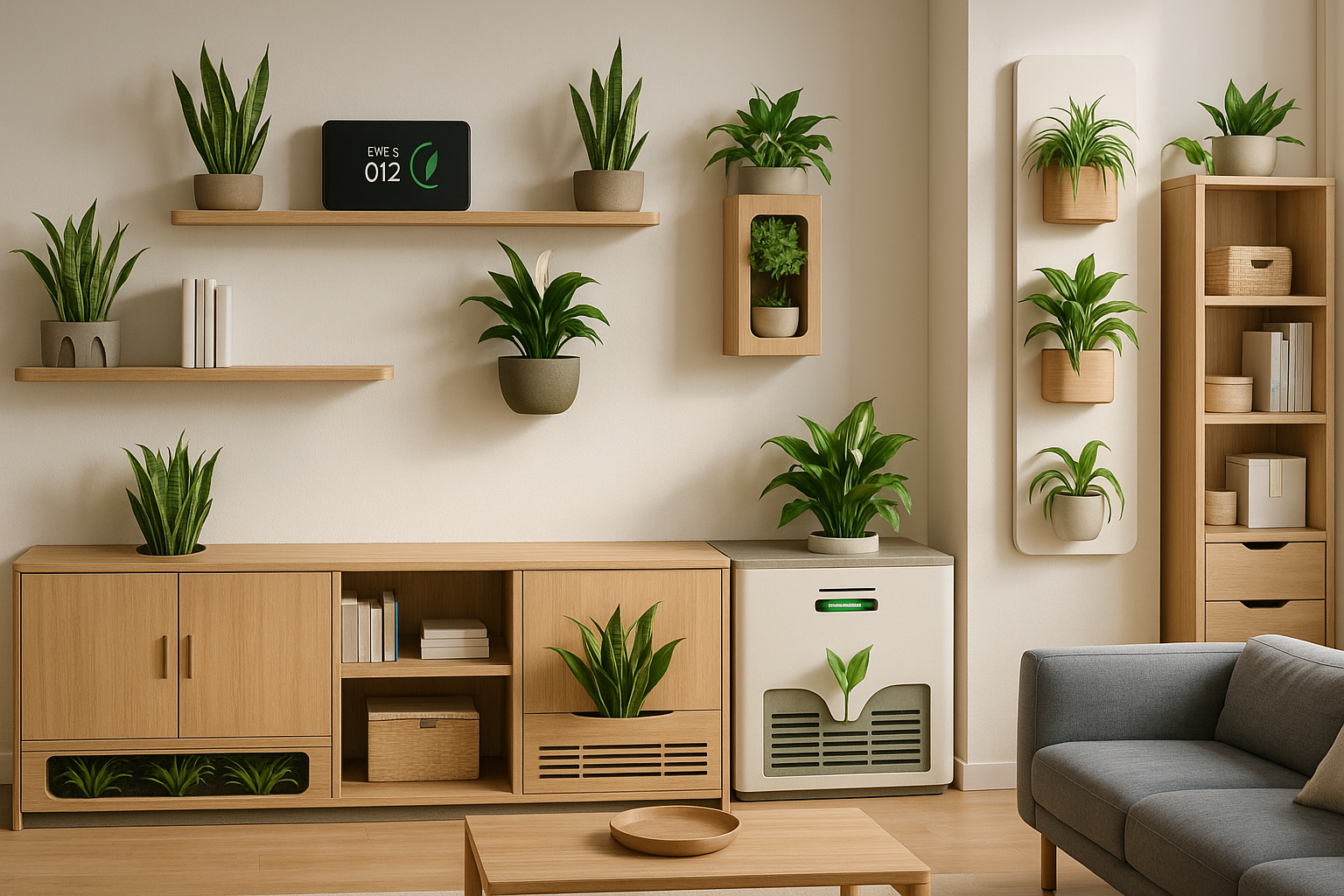 innovative concept of having air quality consiouness along with home space organizer
