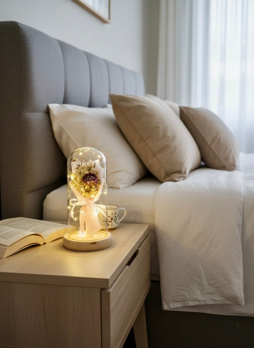 The Enchanted Everlasting Bloom Dome With Fairy tale Lights