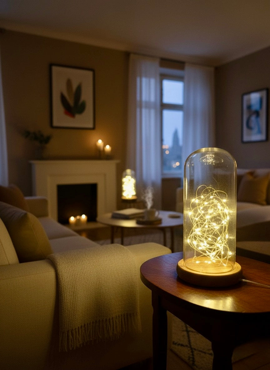 Glass Dome Filled With Fairy Lights