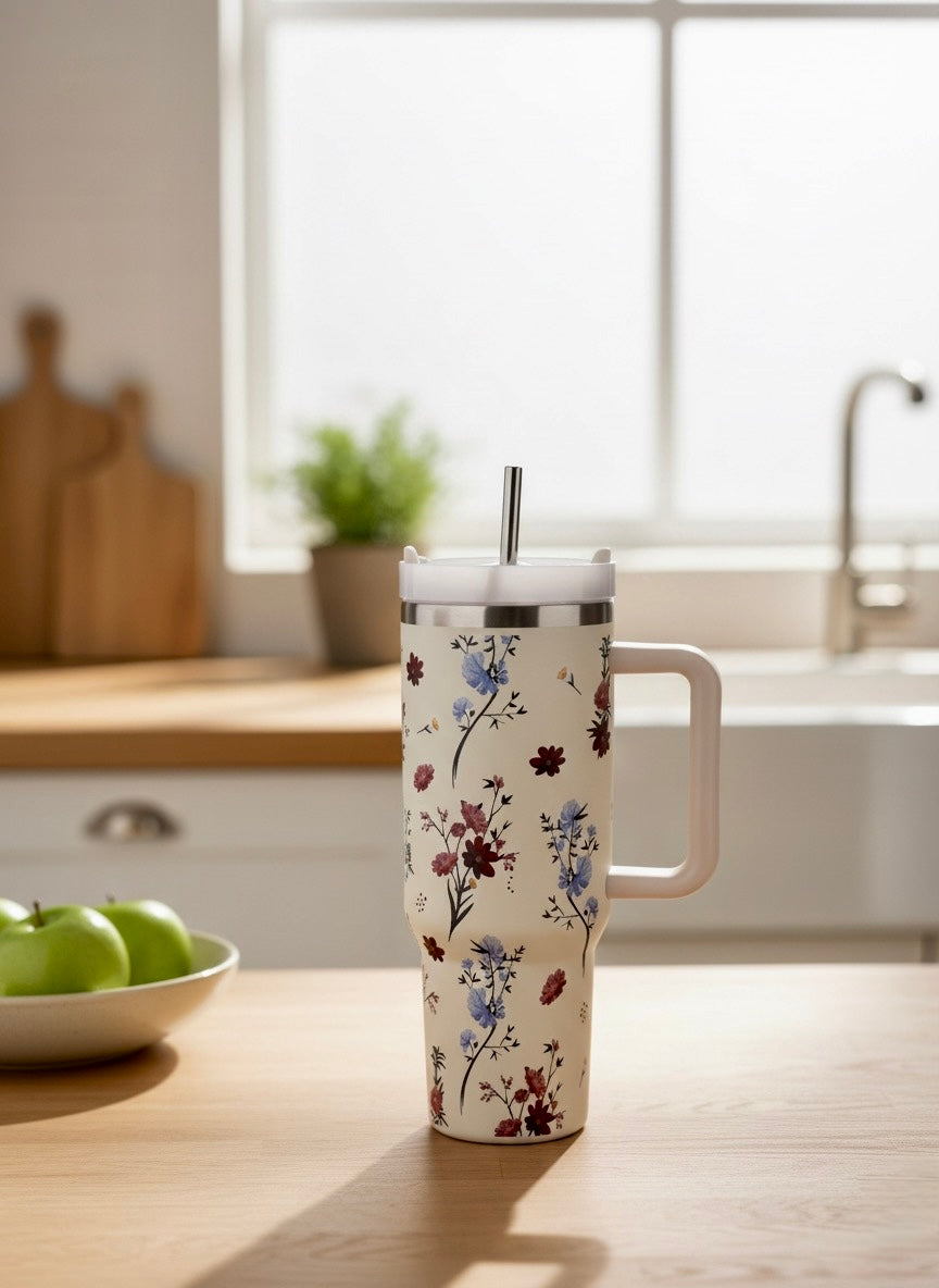 Floral tumbler 40oz